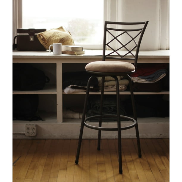 Roundhill Round Seat Bar//Counter Height Adjustable Metal Bar Stool